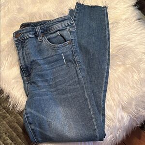 Liverpool Dark Blue Skinny Jeans with Subtle Distressing